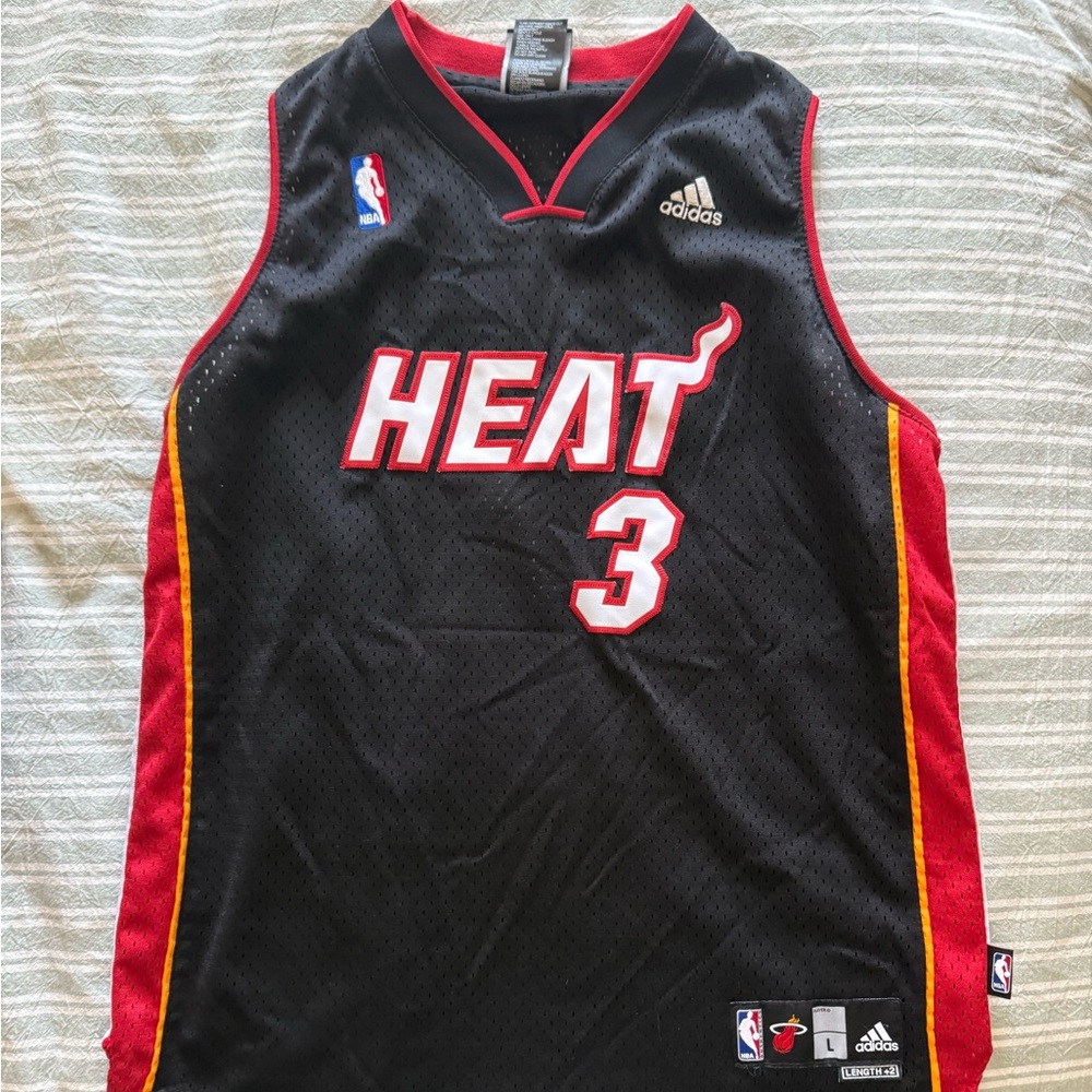 Dwayne Wade Miami Heat Black and Red Jersey